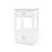 Camilla  2-Drawer Side Table with Glass Top, Chiffon White