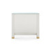 Camden 3-Drawer Side Table with Glass Top, Sand White