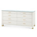 Camden Extra Large 8-Drawer with Glass Top, Sand White
