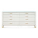 Camden Extra Large 8-Drawer with Glass Top, Sand White