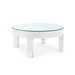 Dakota Round Coffee Table with Glass Top, Cream