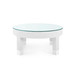 Dakota Round Coffee Table with Glass Top, Cream