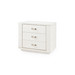 Ethan 3-Drawer Side Table with Glass Top, Sand White