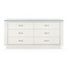 Ethan 6-Drawer with Glass Top, Sand White