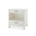 Florence 2-Drawer Side Table with Glass Top, Sand White