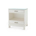 Florence 2-Drawer Side Table with Glass Top, Sand White