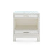 Florence 2-Drawer Side Table with Glass Top, Sand White