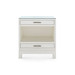 Florence 2-Drawer Side Table with Glass Top, Sand White