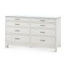 Florence Extra Large 8-Drawer with Glass Top, Sand White