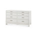 Florence Extra Large 8-Drawer with Glass Top, Sand White
