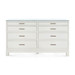 Florence Extra Large 8-Drawer with Glass Top, Sand White