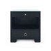 Frances 2-Drawer Side Table with Glass Top, Satin Black