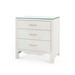 Gianna 3-Drawer Side Table with Glass Top, Sand White