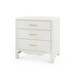 Gianna 3-Drawer Side Table with Glass Top, Sand White