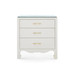 Gianna 3-Drawer Side Table with Glass Top, Sand White