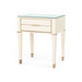 Hunter 2-Drawer Side Table  with Glass Top, Ivory