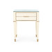 Hunter 2-Drawer Side Table  with Glass Top, Ivory