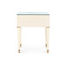 Hunter 2-Drawer Side Table  with Glass Top, Ivory