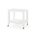 Isadora Tea Table with Glass Top, Chiffon White