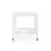Isadora Tea Table with Glass Top, Chiffon White