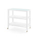 Isadora Console Table with Glass Top, Chiffon White