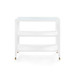 Isadora Console Table with Glass Top, Chiffon White