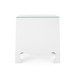 Jacqui 3-Drawer Side Table with Glass Top, Chiffon White