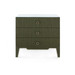 Madeline 3-Drawer Side Table with Glass Top, Deep Olive