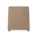 Ming 2-Drawer Side Table with Glass Top, Flax Brown