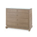 Ming Large 4-Drawer with Glass Top, Flax Brown