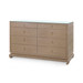 Ming Extra Large 8-Drawer with Glass Top, Flax Brown
