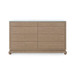 Ming Extra Large 8-Drawer with Glass Top, Flax Brown