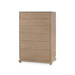 Ming Tall 6-Drawer with Glass Top, Flax Brown