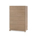 Ming Tall 6-Drawer with Glass Top, Flax Brown