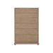 Ming Tall 6-Drawer with Glass Top, Flax Brown