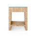Morgan 1-Drawer Side Table with Glass Top, Papyrus