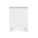 Morgan 3-Drawer Side Table with Glass Top, Chiffon White