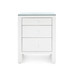 Morgan Grasscloth 3-Drawer Side Table with Glass Top, Chiffon White