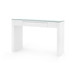 Morgan Console Table with Glass Top, Chiffon White