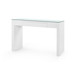 Morgan Grasscloth Console Table with Glass Top, Chiffon White