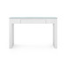 Morgan Grasscloth Console Table with Glass Top, Chiffon White