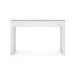 Morgan Grasscloth Console Table with Glass Top, Chiffon White