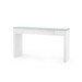 Morgan Large Grasscloth Console Table with Glass Top, Chiffon White