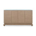 Meredith 4-Door Cabinet with Glass Top, Flax Brown