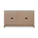 Meredith 4-Door Cabinet with Glass Top, Flax Brown