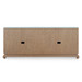 Meredith Extra Large 4-Door Cabinet with Glass Top, Flax Brown