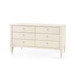 Morris Extra Large 6-Drawer with Glass Top, Blanched Oak and Nickel