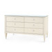 Morris Extra Large 6-Drawer with Glass Top, Blanched Oak and Nickel