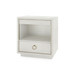 Parker 2-Drawer Side Table with Glass Top, Silver Shimmer