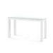 Parsons Large Console with Glass Top, Chiffon White